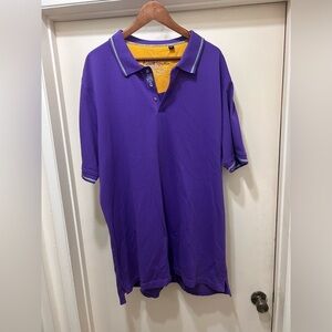 Robert Graham Polo Shirt 3XL Men's Purple Short Sleeve Classic Designer Cotton
